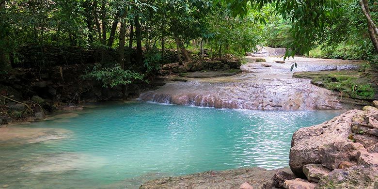 Kolam Alami di Air Terjun Lepo, Bantul, Yogyakarta