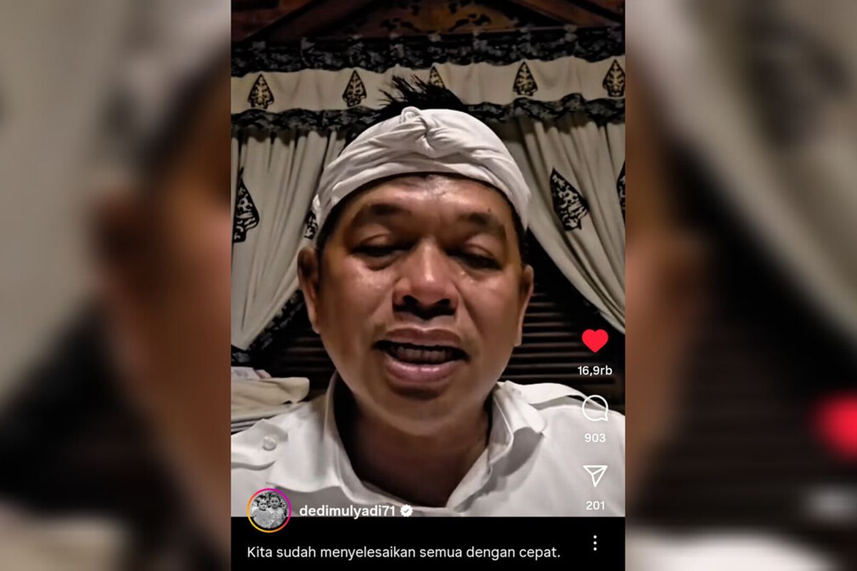 Dedi Mulyadi Gubernur Jawa Barat memberiikan penjelasan penanganan terhadap siswi yang minum pembersih lantai melalui akun instagramnya pada Senin (9/6/2025) malam.