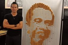 Pemuda di Batam Lukis Wajah Jokowi Dengan 53.000 Ribu Tusuk Gigi