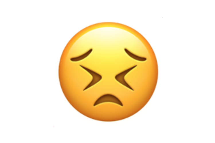 Ilustrasi emoji wajah yang gigih.