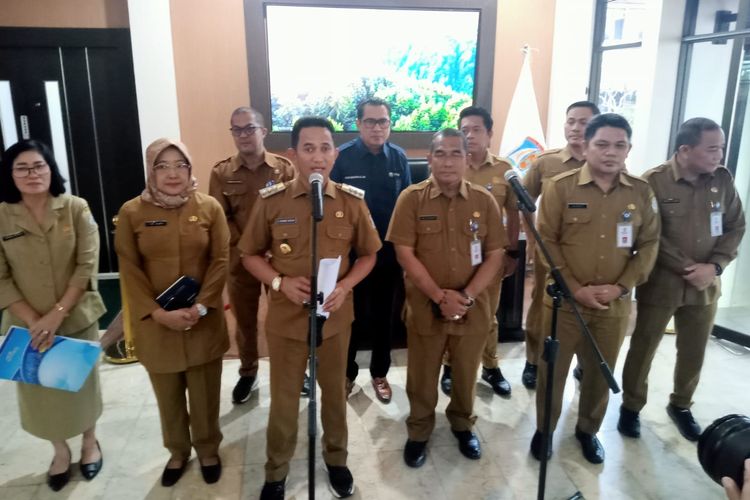 Wali Kota Balikpapan Rahmad Masud dalam jumpa pers Rakernas APEKSI ke-XVII di Balai Kota Balikpapan, Selasa (28/5/2024).