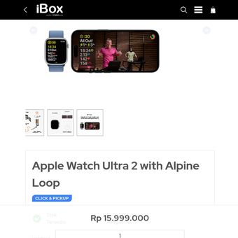 Laman penjualan Apple Watch Ultra 2 di situs iBox