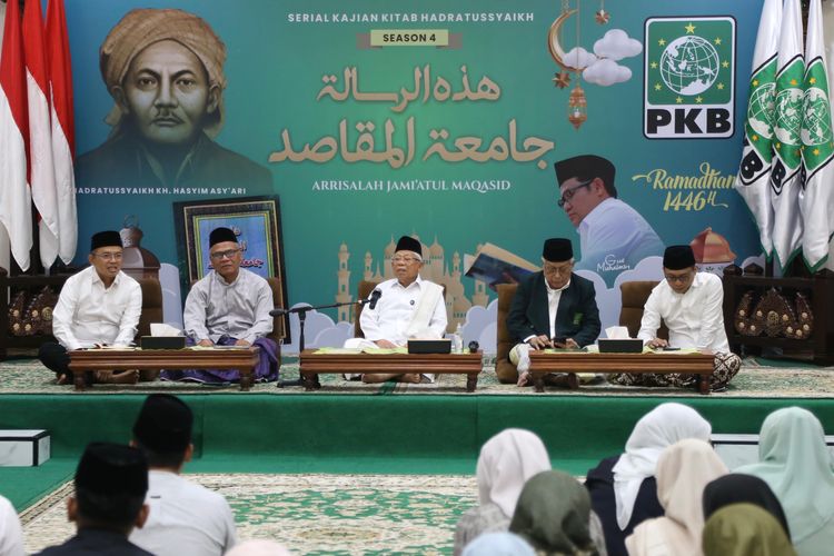 Ma'ruf Amin Buka Kajian Kitab Arrisalah Karya Hasyim Asy'ari, Sebut Ini Tradisi PKB