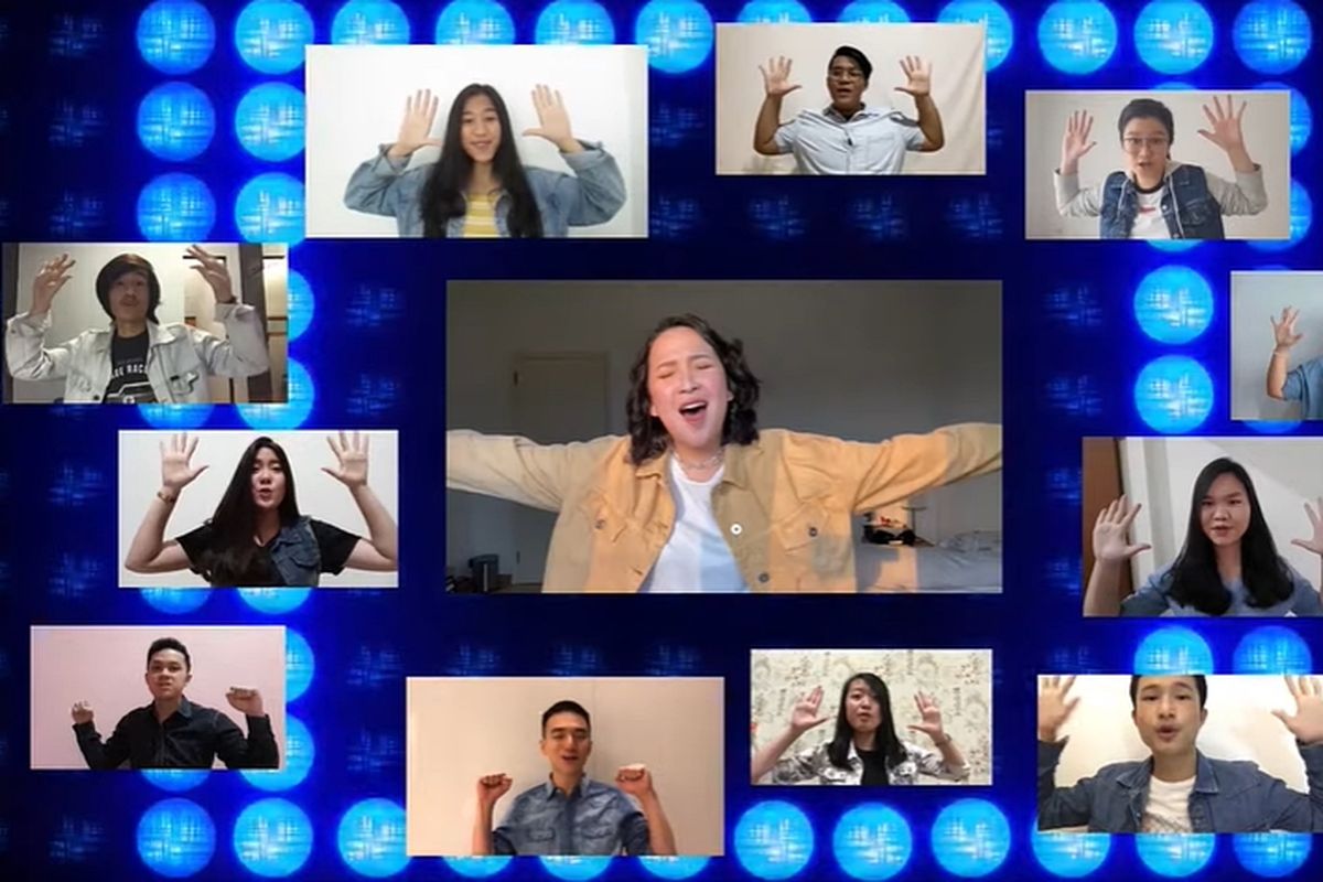 Tangkapan layar video penampilan Svara Prasetiya membawakan lagu Don't Stop Me Now dari Queen di ajang 2nd World Virtual Choir Festival 2020