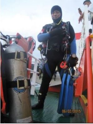 Syachrul Anto (48), penyelam yang gugur saat bertugas di bawah Basarnas, mencari keberadaan korban JT 610 di perairan Karawang.