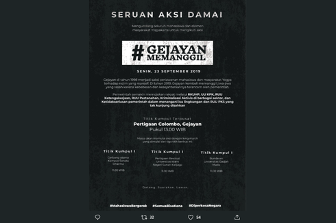 Ini 7 Tuntutan yang Akan Disampaikan dalam Aksi #GejayanMemanggil