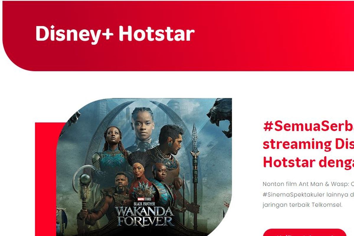 Langganan disney plus hotstar via Telkomsel