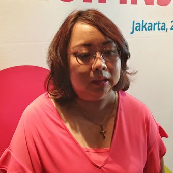 Senior Marketing Manager Canon Division Datascrip, Angelie Ivone, saat ditemui KompasTekno di acara peluncuran kamera iNSPic di Jakarta, Rabu (24/7/2019).
