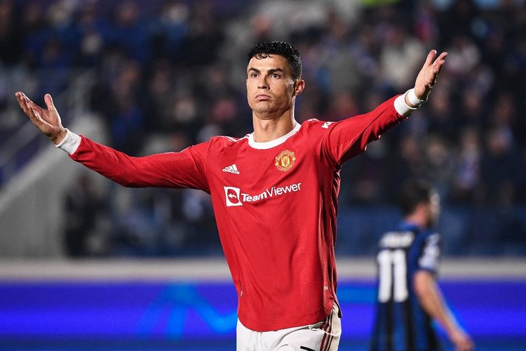 Cristiano Ronaldo dalam laga matchdat keempat Grup F Liga Champions 2021-2022, Atalanta vs Manchester United, di Stadion Gewiss, Rabu (3/11/2021) dini hari WIB.