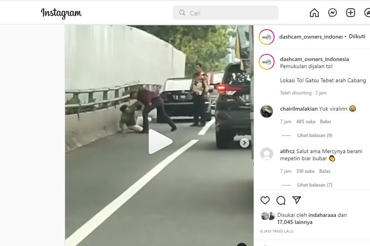 Ilustrasi kasus pemukulan di Tol Dalam Kota, Jakarta.