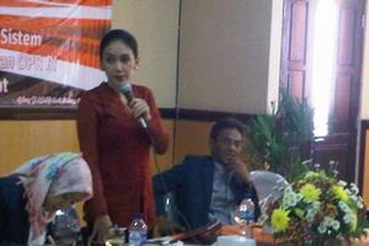 Rieke Diah Pitaloka, saat mengisi seminar nasional di Universitas Brawijaya (UB) Malang, Jawa Timur, Rabu (17/10/2012).