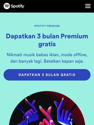 Ilustrasi 3 bulan Spotify Premium gratis.