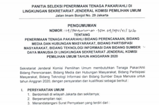 KPU Buka Lowongan Pekerjaan sebagai Tenaga Ahli, Berikut Informasi Lengkapnya...