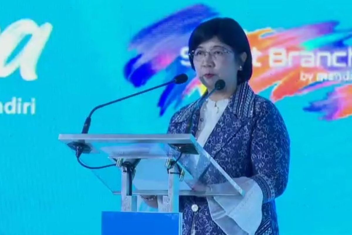 Deputi Gubernur Senior Bank Indonesia (BI) Destry Damayanti saat acara Mandiri Sustainability Forum 2022, Rabu 