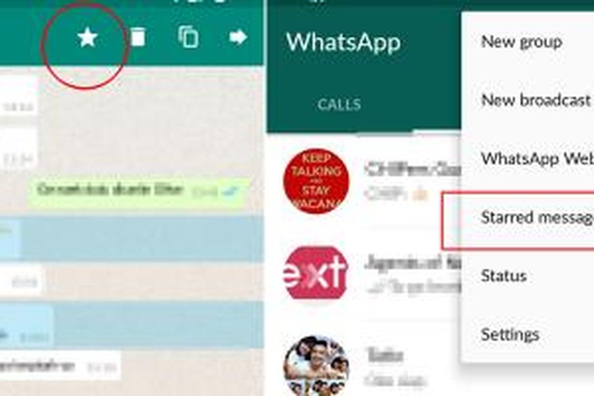 Tanda bintang di WhatsApp.