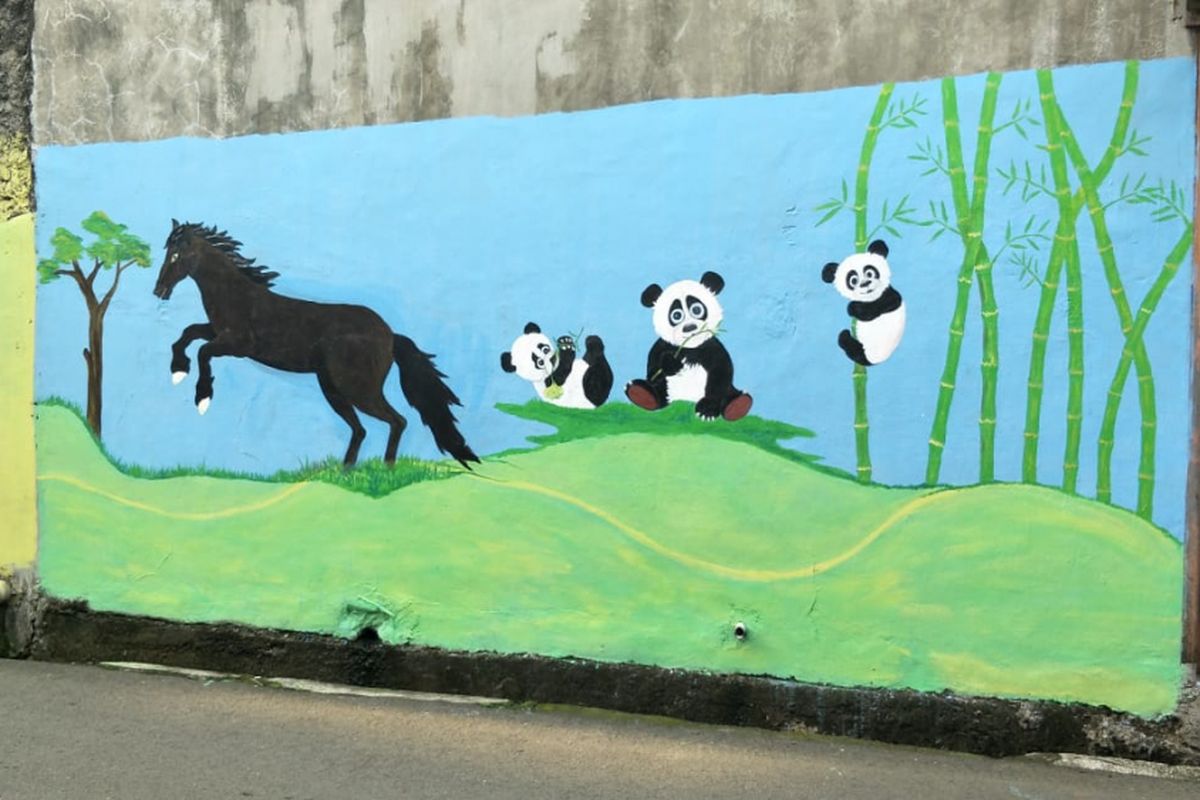 Mural karya Petugas PPSU Kelurahan Kebayoran Lama Selatan, Jakarta Selatan.