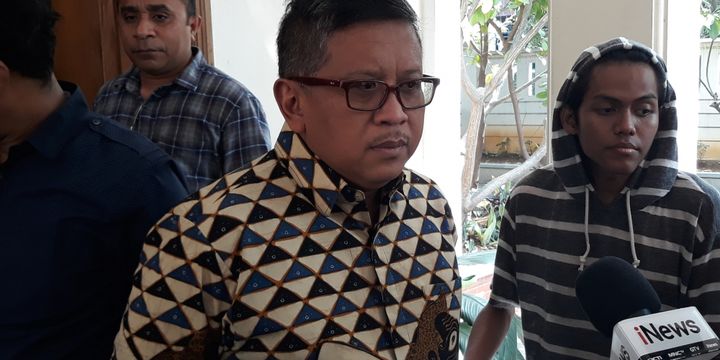 Sekjen PDI Perjuangan Hasto Kristiyanto di Rumah Cemara, Jakarta, Kamis (30/8/2018).