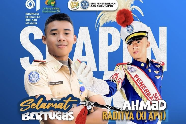 Siswa SMK Penerbangan Adisutjipto, Ahmad Raditya Didapuk Jadi Danpok Paskibraka 2026