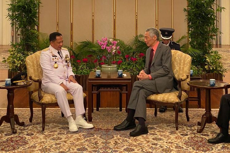 Mendagri Tito Karnavian ketika menemui Perdana Menteri Singapura Lee Hsien Loong di Istana Presiden Singapura, Rabu (15/1/2020).