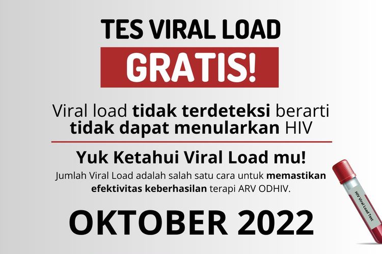 Tangkapan layar poster tes viral load gratis dari Kementerian Kesehatan.
