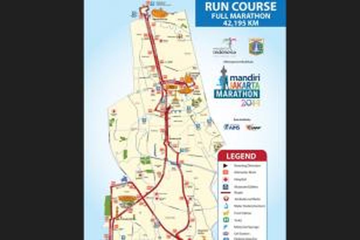 Rute Jakarta Marathon 2014 pada Minggu 26 Oktober 2014.