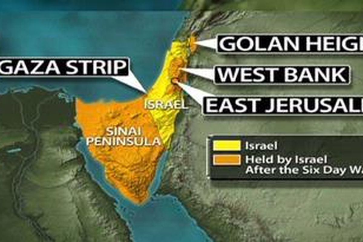 Peta Israel setelah Perang Timur Tengah tahun 1976