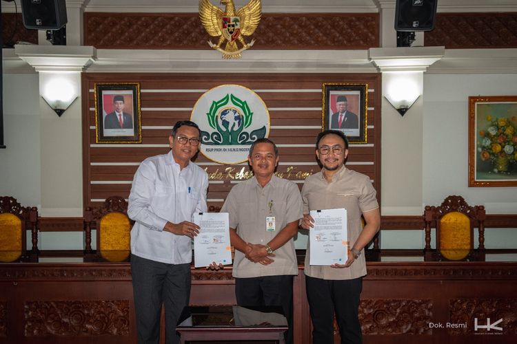 Penandatanganan kontrak kerja sama antara Hutama Karya dengan RSUP Prof. Dr. dr. I.G.N.G. Ngoerah