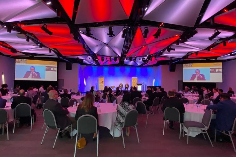 Suasana kegiatan IndOz Conference 2021 yang digelar secara hibrida yakni secara langsung sekaligus secara virtual di Brisbane, Australia, pada Kamis (16/9/2021).