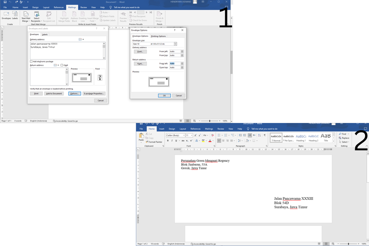 Cara Membuat Amplop Di Microsoft Word Sekaligus Mencetaknya 7590