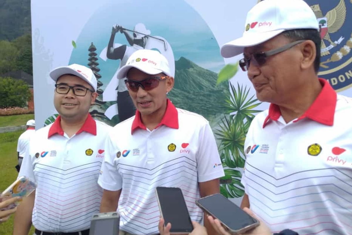 Menteri Pariwisata dan Ekonomi Kreatif (Menparekraf) Sandiaga Uno di Buleleng, Bali, Sabtu (7/10/2023).