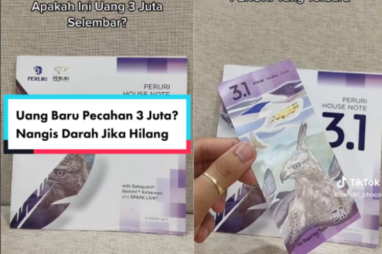 Tangkapan layar video viral soal uang bertuliskan 3.1