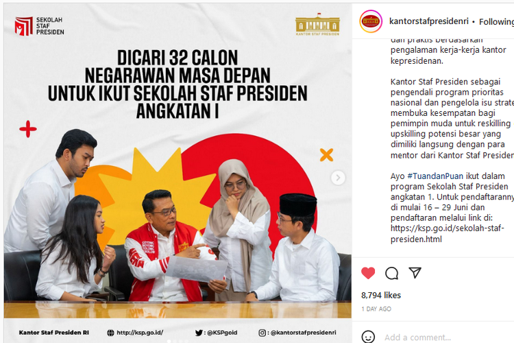 KSP membuka program Sekolah Staf Presiden