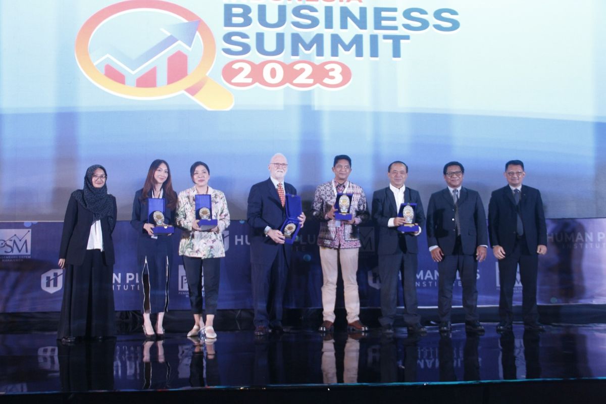 Human Plus Institute, mendorong daya saing para pebisnis lokal untuk bisa berkompetisi di pasar global dengan menggelar Indonesia Business Summit 2023, Selasa (28/11/2023). 