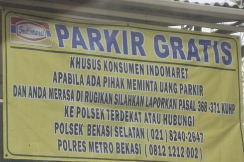 Viral Spanduk Lapor Polisi jika Diminta Uang Parkir di Indomaret, Ini Tanggapan Polisi