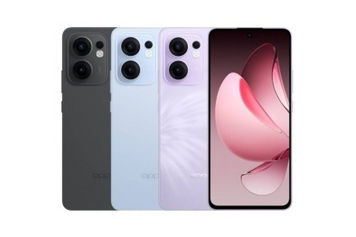 Oppo Reno 13F series hadir dalam varian warna Plume Purple, Graphite Gray, Skyline Blue, dan Luminous Blue.