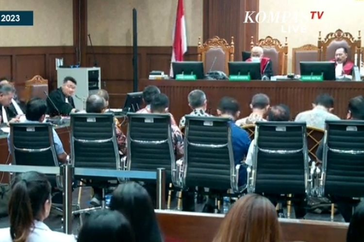Persidangan kasus dugaan korupsi BTS 4G di Pengadilan Tipikor, Jakarta, Kamis (31/8/2023).