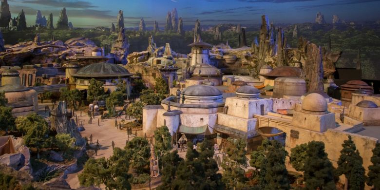 Iustrasi dari rencana Star Wars land. 