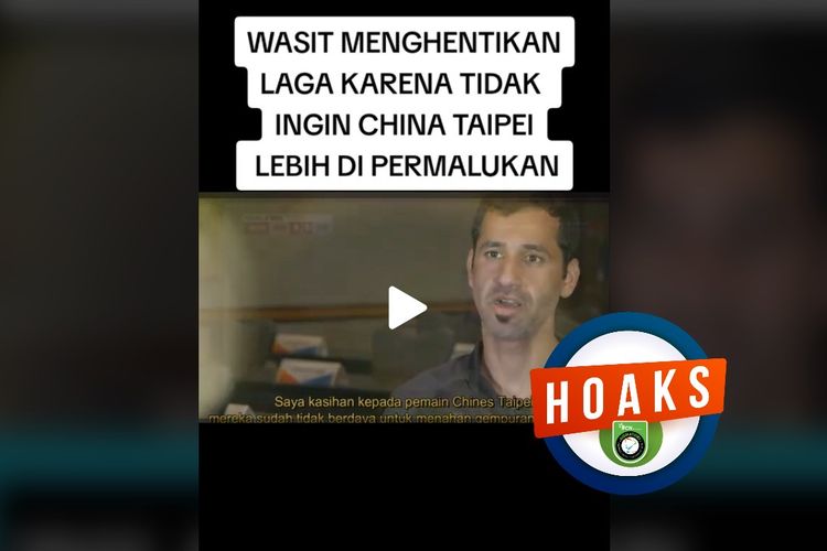 Hoaks, alasan wasit Indonesia vs China Taipei hentikan laga tanpa perpanjangan waktu