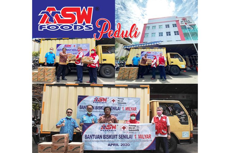 Serah terima bantuan biskuit dari PT ASW Foods di PMI DKI Jakarta