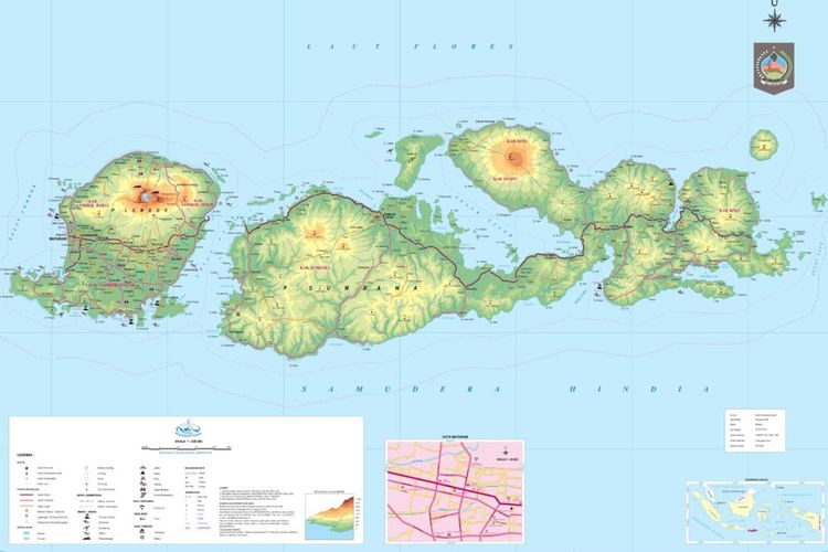 Peta Provinsi Nusa Tenggara Barat.