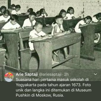 Viral foto hari pertama sekolah.