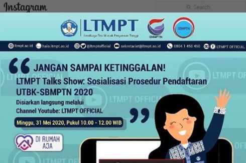 Siang Ini, LTMPT Gelar Talkshow Prosedur Pendaftaran UTBK-SBMPTN 2020