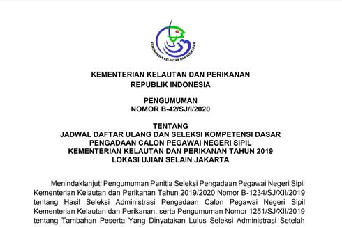 KKP Umumkan Jadwal Daftar Ulang dan Tes SKD CPNS 2019, Ini Rinciannya