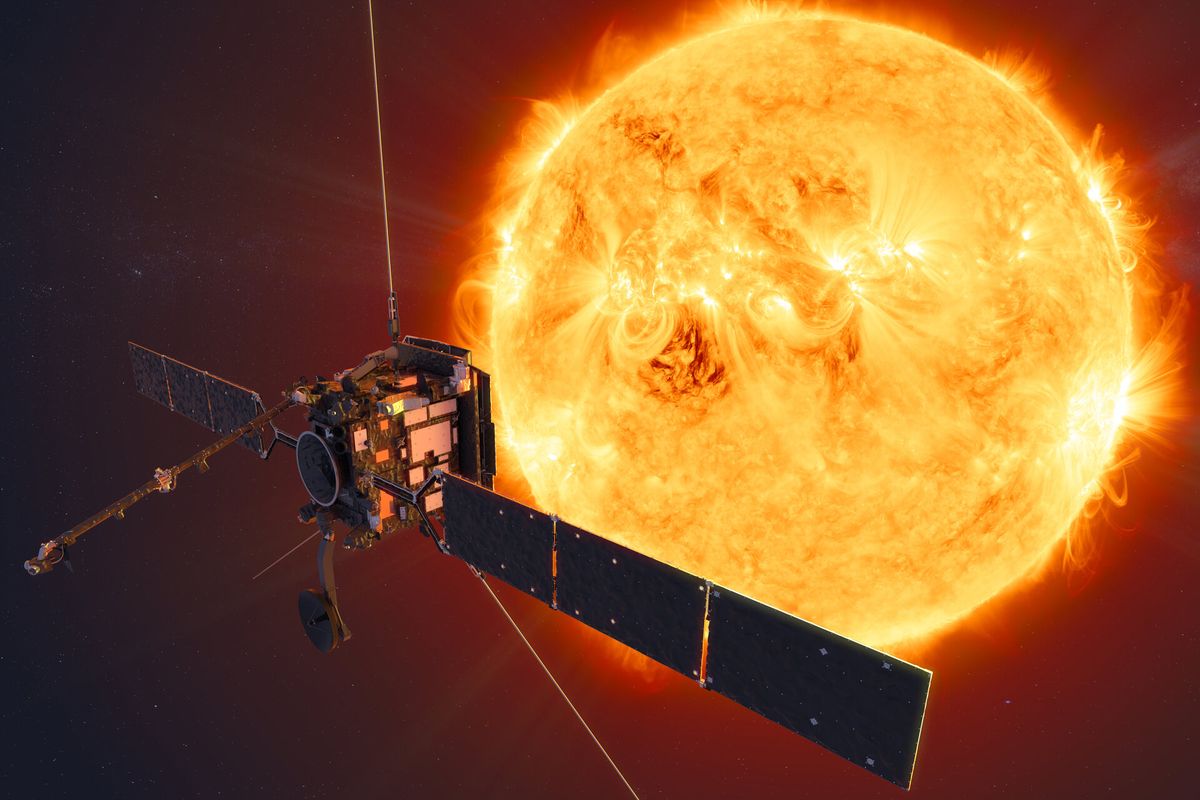 Ilustrasi Solar Orbiter ESA dekati Matahari. Misi mempelajari Matahari bersama NASA, menjadi salah satu peristiwa astronomi menarik di tahun 2020.