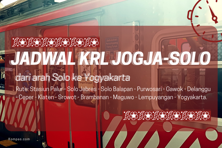 Jadwal KRL Solo–Jogja Hari Ini, 31 Oktober 2025, Pagi hingga Malam