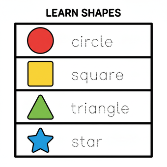 Worksheet TK Mengenal Bentuk Dasar dan Menulis Nama Bentuk