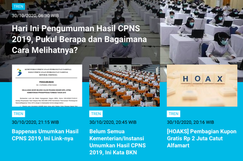 [POPULER TREN] Pengumuman Hasil CPNS 2019 | Daftar Lengkap Link Hasil Akhir CPNS 2019 di Kementerian dan Lembaga