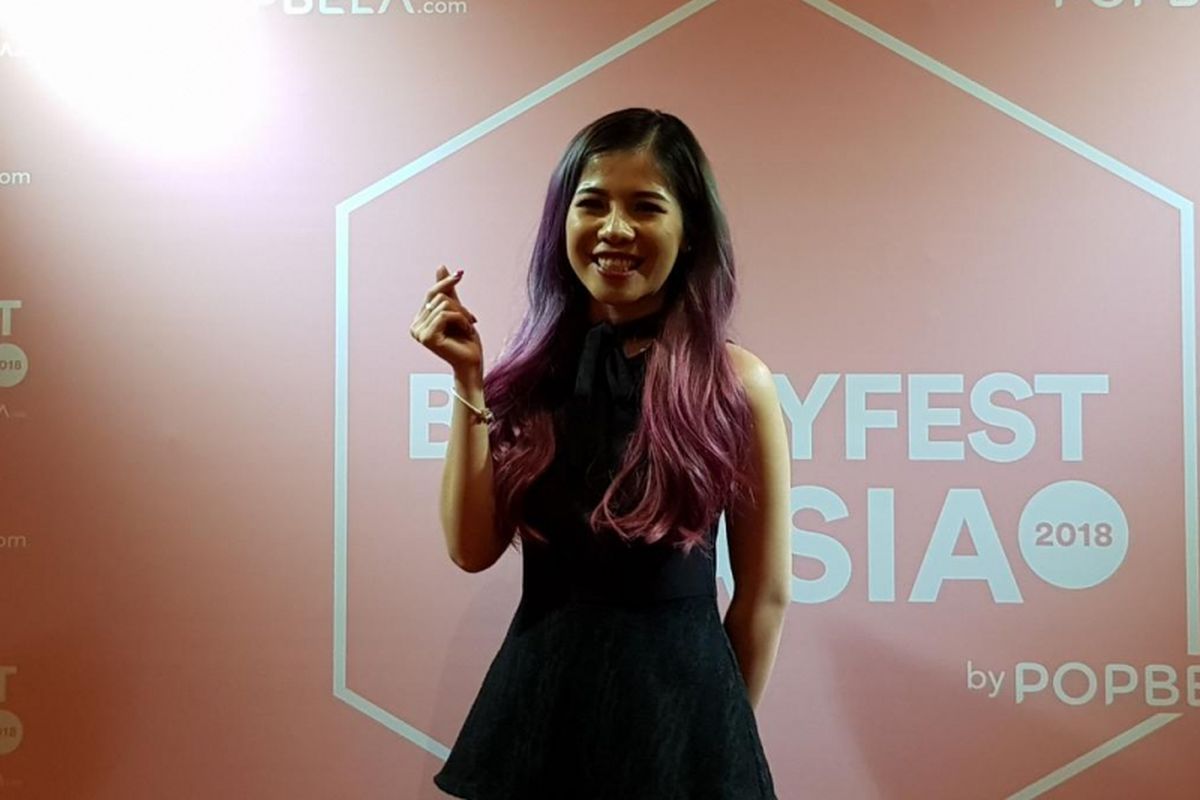 Beauty Vlogger asal Vietnam Trang Ngo atau dikenal Chang Makeup di BeautyFest Asia, Jakarta, Sabtu (17/3/2018).