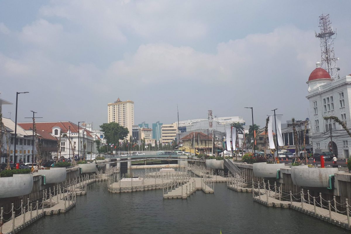 Pemandangan Kawasan Kali Besar yang Instagramable menyerupai Kanal Venice, Jumat (20/7/2018)