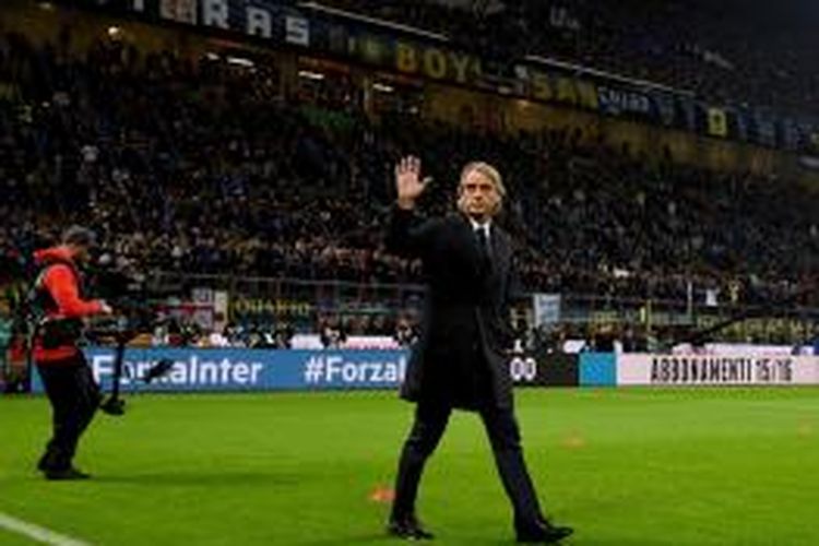 Pelatih Inter Milan, Roberto Mancini. 